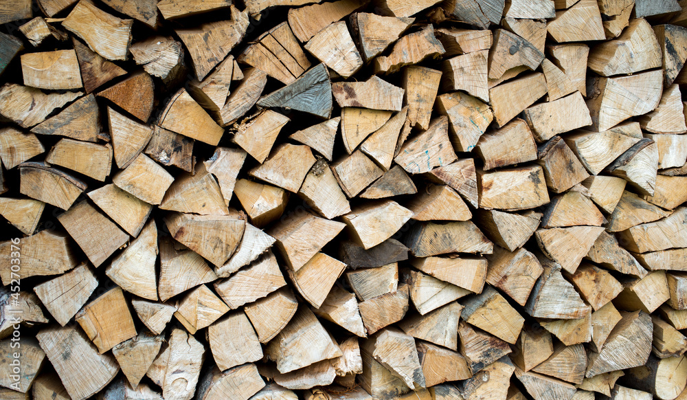 Pile of wood forming a wall. Ecology and deforestation problems in nature. Pile of wood forming a wall. Ecology and deforestation problems in nature.