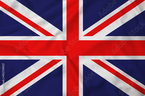 Flag of the United Kingdom, realistic 3d rendering with texture