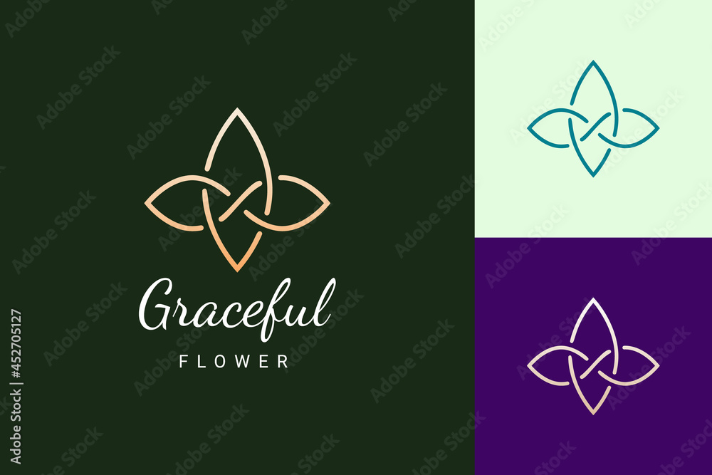 Fototapeta premium Beauty or spa logo in luxury and simple flower shape