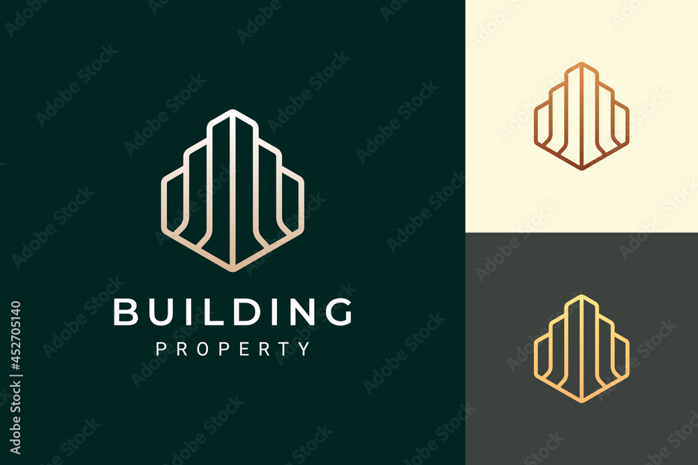 Apartment or hotel logo in luxury and futuristic shape Apartment or hotel logo in luxury and futuristic shape