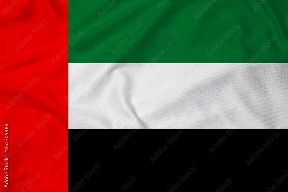 Flag of UAE (United Arab Emirates), realistic 3d rendering with texture