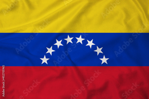 Flag of Venezuela, realistic 3d rendering with texture