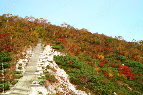 北海道　ニセコ連山イワオヌプリの紅葉
