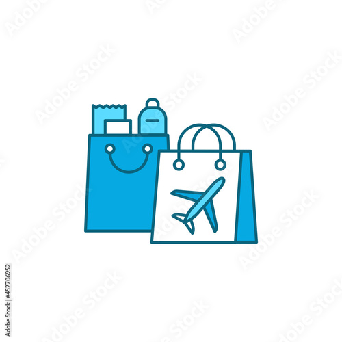 Duty free shopping color line icon. Retail outlets.
