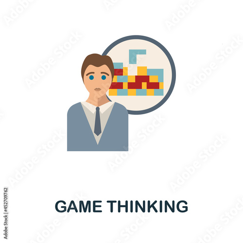 Game Thinking flat icon. Simple sign from gamification collection. Creative Game Thinking icon illustration for web design, infographics and more
