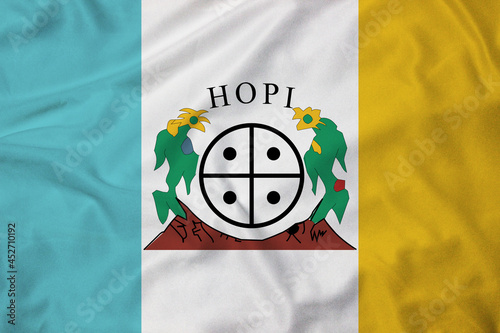 Fotografía Flag of the Hopi Nation, realistic rendering with texture