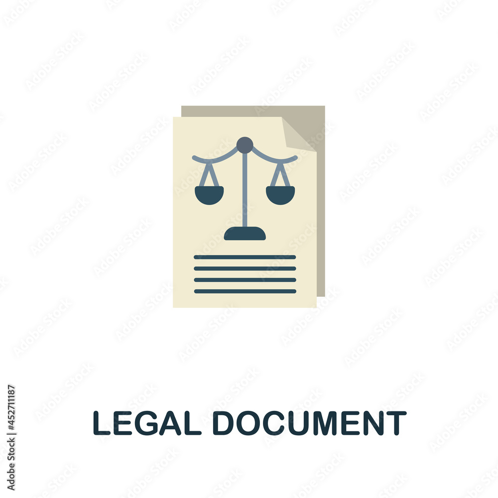 Legal Document icon. Flat sign element from law collection. Creative Legal Document icon for web design, templates, infographics and more Legal Document icon. Flat sign element from law collection. Creative Legal Document icon for web design, templates, infographics and more