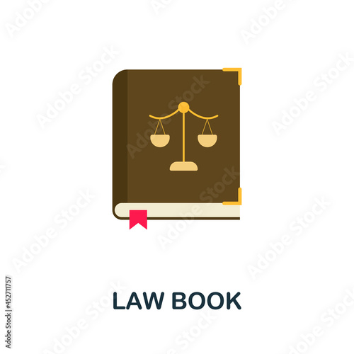 Law Book icon. Flat sign element from law collection. Creative Law Book icon for web design, templates, infographics and more