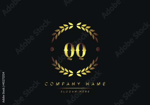 letters QQ monogram logo, gold color, luxury style, Vector Illustration
