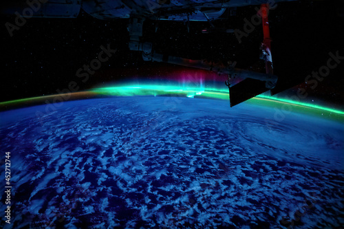 Fototapeta Naklejka Na Ścianę i Meble -  Aurora Polaris. Digital Enhancement. Elements of this image furnished by NASA
