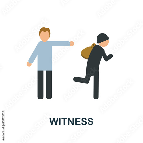 Witness icon. Flat sign element from law collection. Creative Witness icon for web design, templates, infographics and more