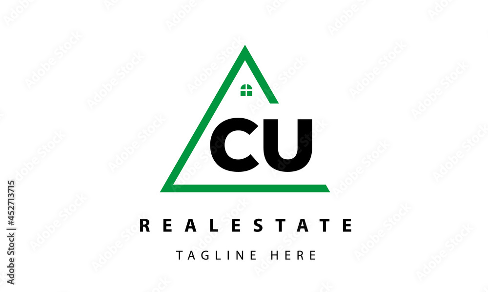 creative real estate CU latter logo vector creative real estate CU latter logo vector