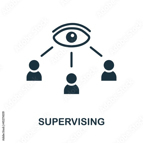 Supervising flat icon. Colored sign from leadership collection. Creative Supervising icon illustration for web design, infographics and more