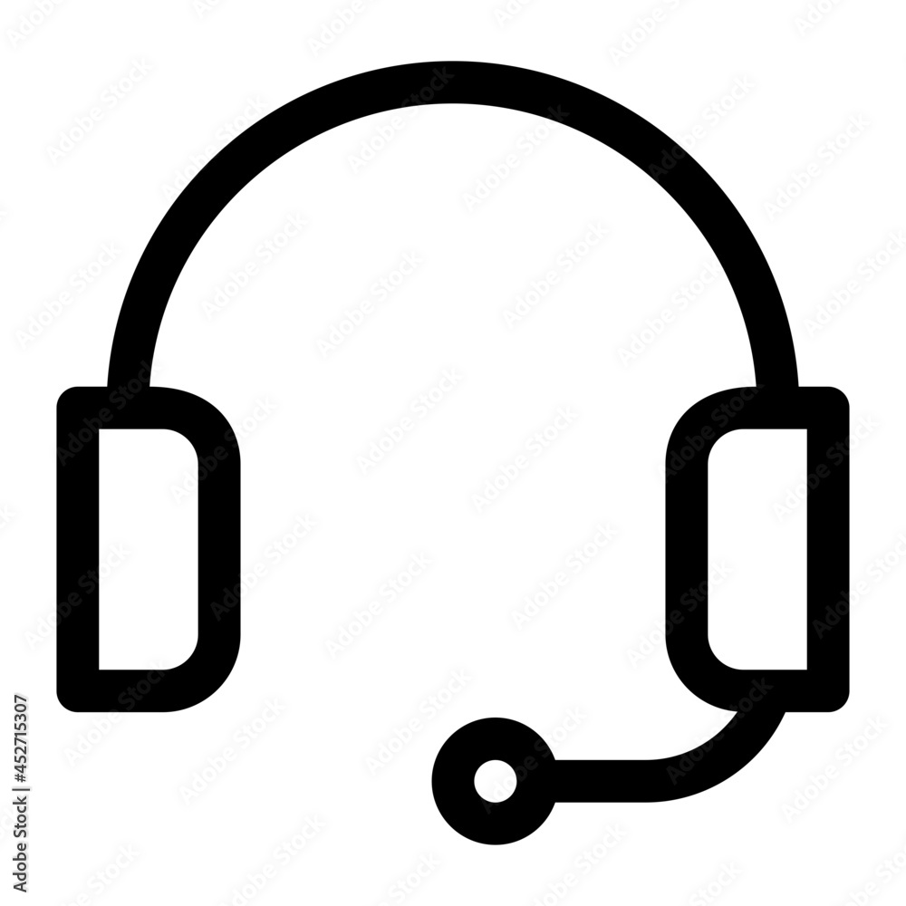 Headset Line Icon Vector Headset Line Icon Vector