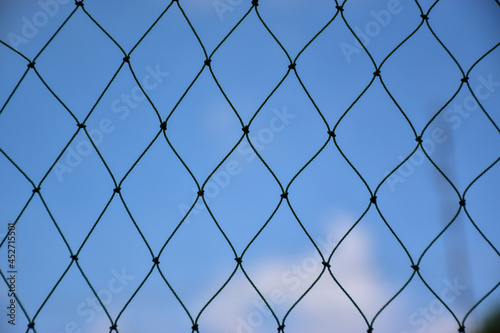 Close up net and blue sky