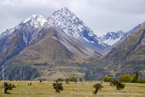 Mountains at Glacier valley with Tasman river, Mount Cook, New Zealand © Katrin Meyersiek