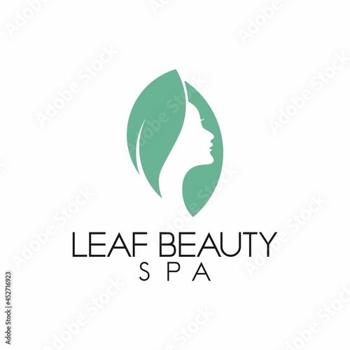 Silhouette figure, leaf for relationship Awakening Empowering Wellness Women with Nature Logo design