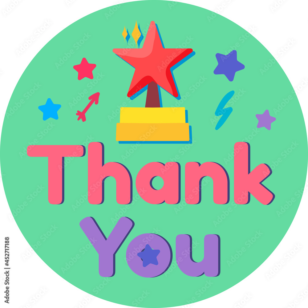 Fotografie Thank you for present award lettering text vector