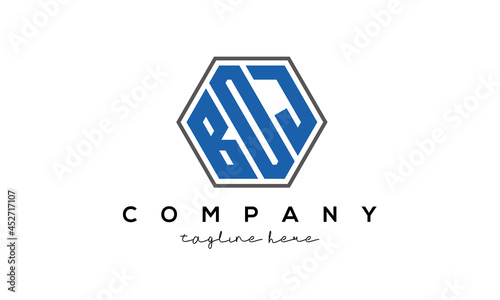  letters BOJ creative polygon logo victor template