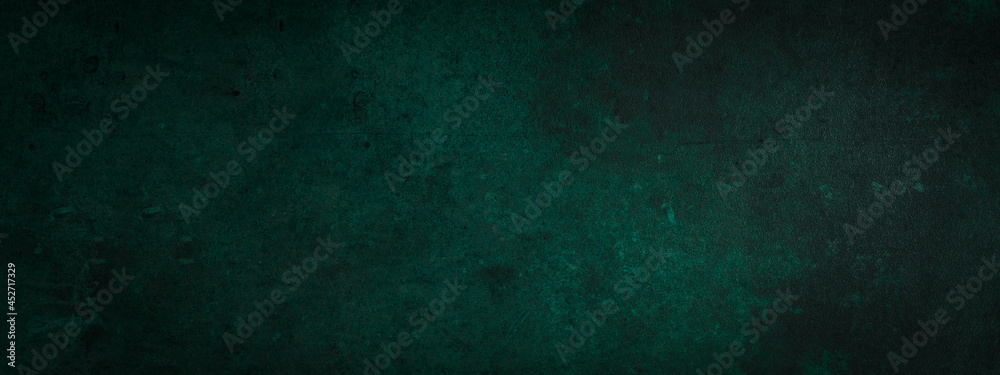 Green and black background texture, marbled stone or concrete texture background banner panorama with elegant dark color and design