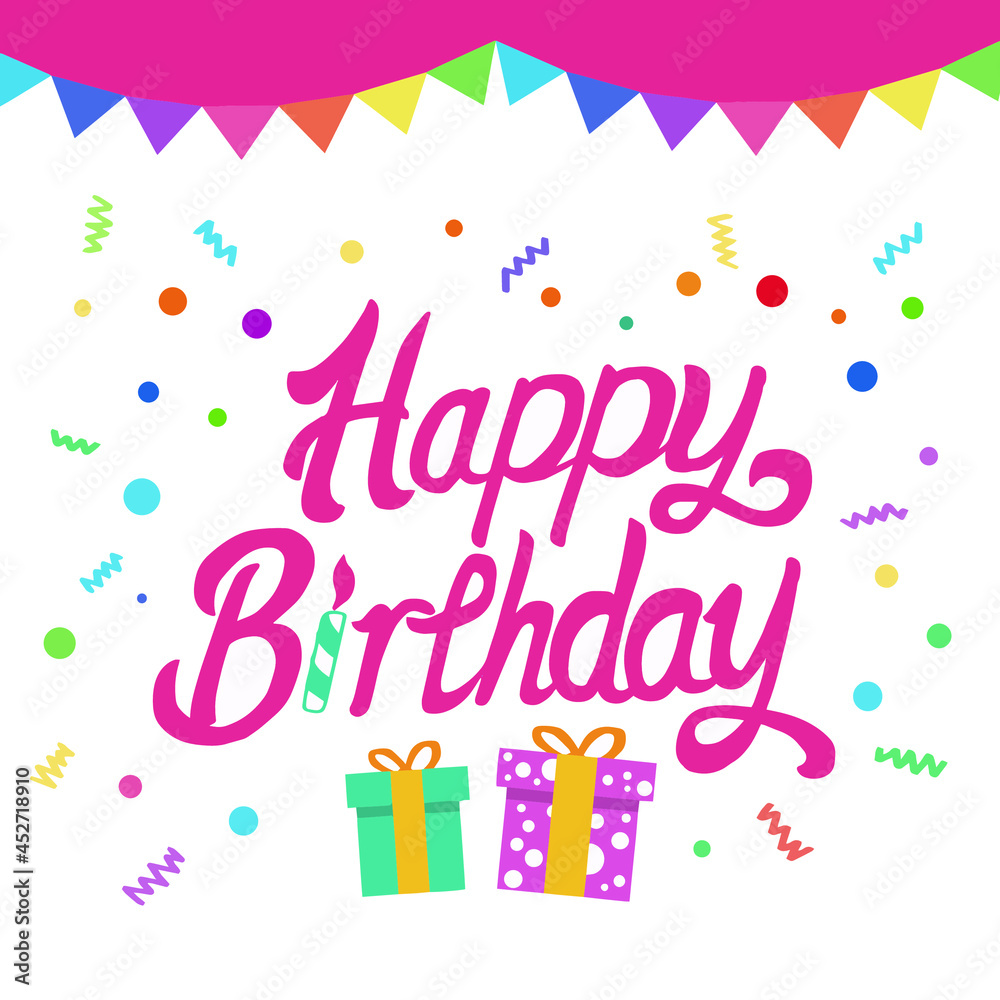 Happy Birthday typographic vector design for greeting cards, Birthday card, invitation card. Isolated birthday text,
