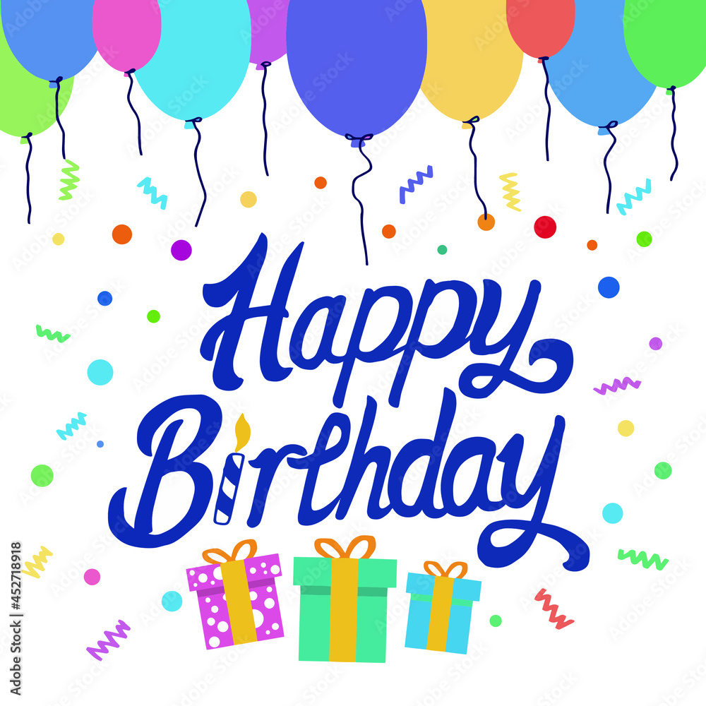Happy Birthday typographic vector design for greeting cards, Birthday card, invitation card. Isolated birthday text, Happy Birthday typographic vector design for greeting cards, Birthday card, invitation card. Isolated birthday text,