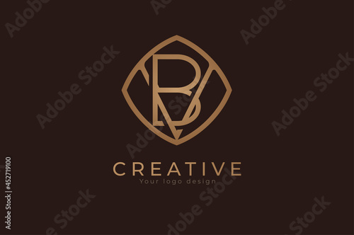 initial letter BV Monogram logo, usable for personal, wedding, branding and business logos, Flat Logo Design Template, vector illustration photo