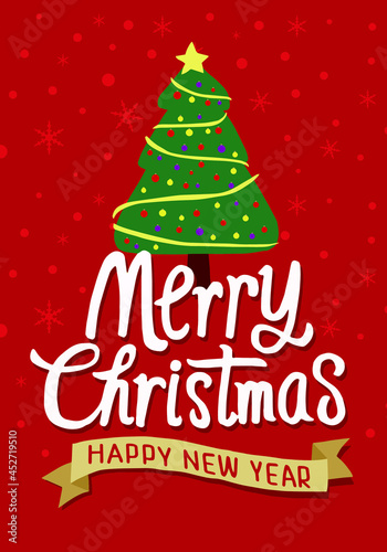 Merry Christmas Typographic Greeting Card