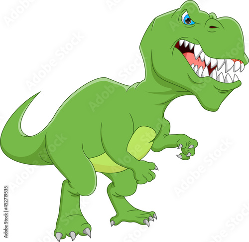 cartoon funny dinosaur isolated on white background © lawangdesign