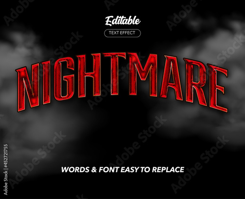 Dark Theme Style Vector Text Effect