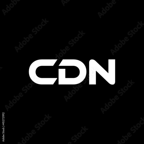CDN letter logo design with black background in illustrator, vector logo modern alphabet font overlap style. calligraphy designs for logo, Poster, Invitation, etc.