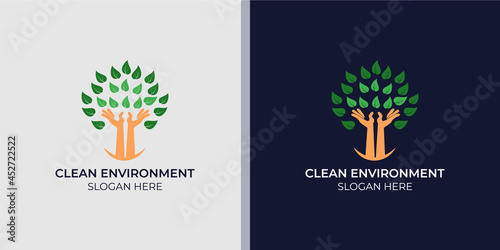 Minimalist elegant healthy environment logo