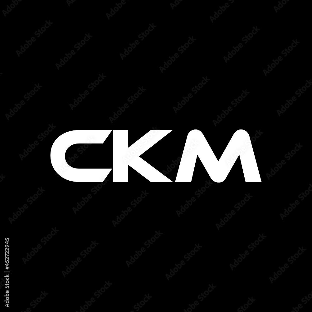 CKM letter logo design with black background in illustrator, vector logo modern alphabet font overlap style. calligraphy designs for logo, Poster, Invitation, etc.