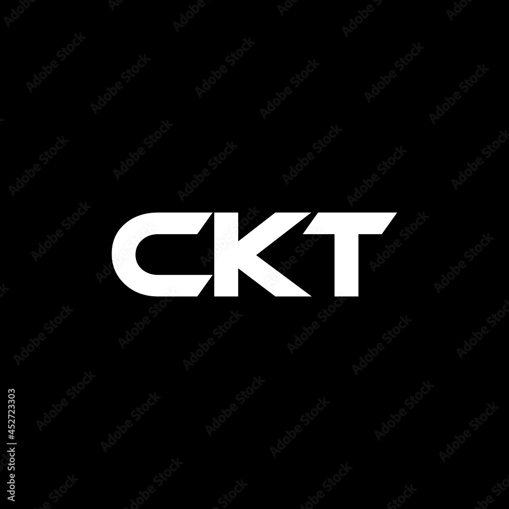 CKT letter logo design with black background in illustrator, vector logo modern alphabet font overlap style. calligraphy designs for logo, Poster, Invitation, etc.