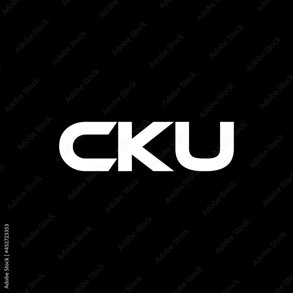 CKU letter logo design with black background in illustrator, vector logo modern alphabet font overlap style. calligraphy designs for logo, Poster, Invitation, etc.