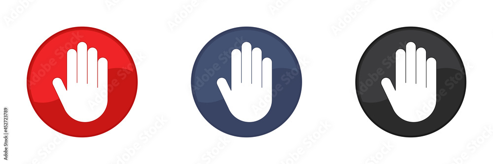 Hand. Stop sign. Illustration.