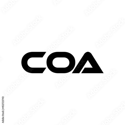 COA letter logo design with white background in illustrator, vector logo modern alphabet font overlap style. calligraphy designs for logo, Poster, Invitation, etc. photo