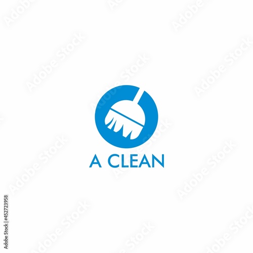 cleaning broom logo template