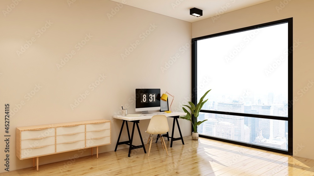 Fototapeta premium office manager room for company logo mockup