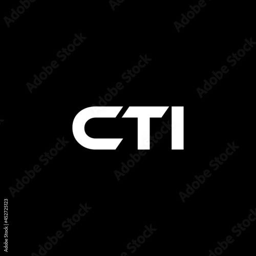 CTI letter logo design with black background in illustrator, vector logo modern alphabet font overlap style. calligraphy designs for logo, Poster, Invitation, etc. photo