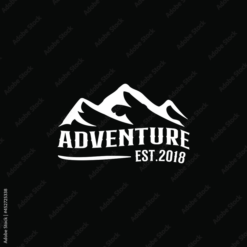 Vintage Handmade Mountain Adventure Logo Design