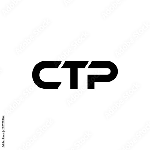 CTP letter logo design with white background in illustrator, vector logo modern alphabet font overlap style. calligraphy designs for logo, Poster, Invitation, etc. photo