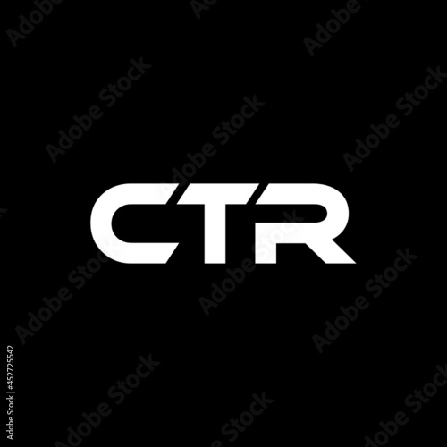 CTR letter logo design with black background in illustrator, vector logo modern alphabet font overlap style. calligraphy designs for logo, Poster, Invitation, etc.