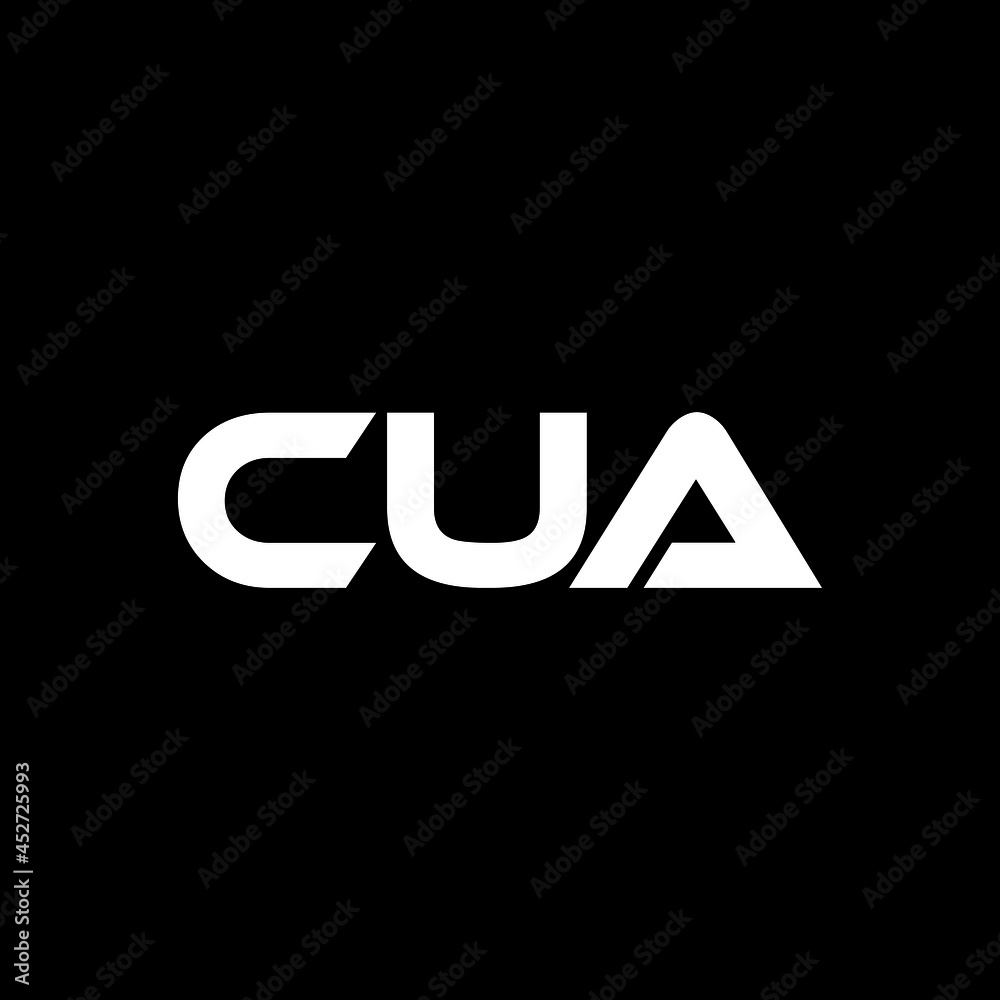 CUA letter logo design with black background in illustrator, vector logo modern alphabet font overlap style. calligraphy designs for logo, Poster, Invitation, etc.