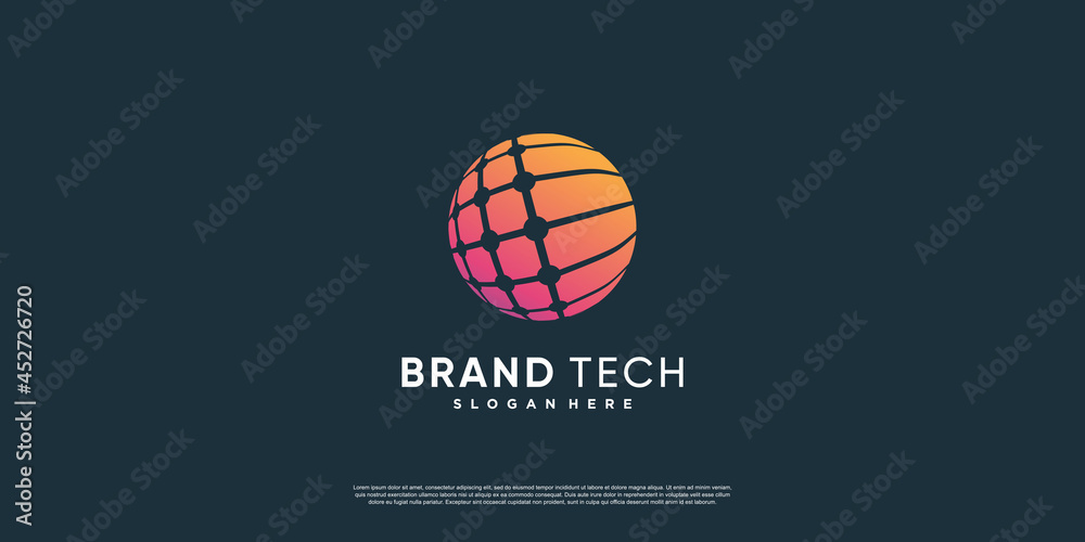 Globe logo with modern technology concept Premium Vector part 14