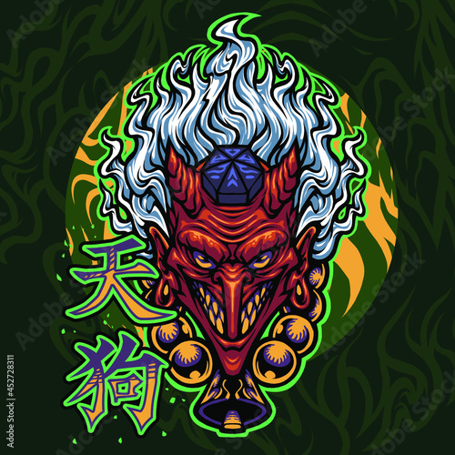 Tengu mascot logo design illustration
