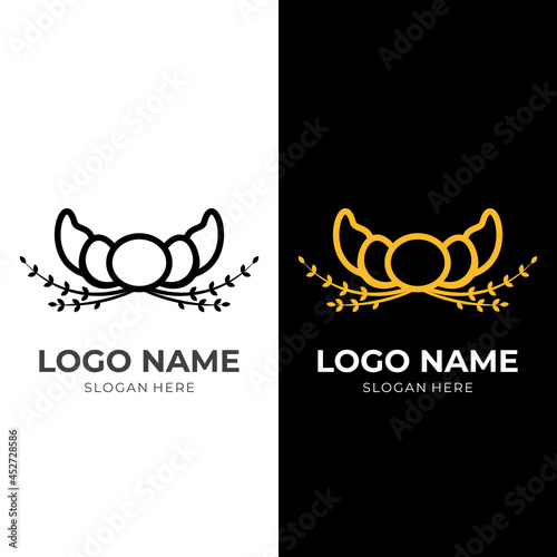 bakery logo concept with line black and gold color style