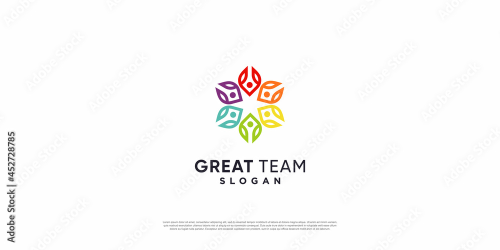 Team work logo with modern unique concept Premium Vector part 4