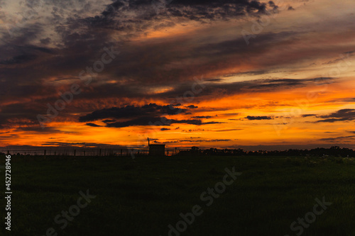 sunset over the field © Makowski_f
