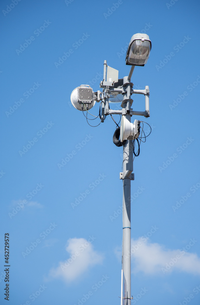 relay for mobile telephony  In Bistrita,Romania 2021 ,august   ,Outdoor surveillance  relay